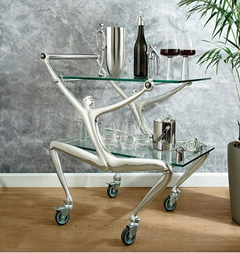 The Man Drinks Trolley in a lounge