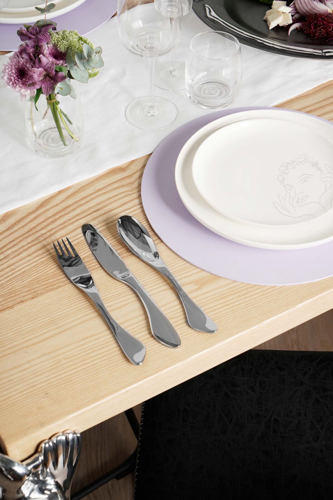 SIDE PLATE SET OF 4 - sketchbook grey