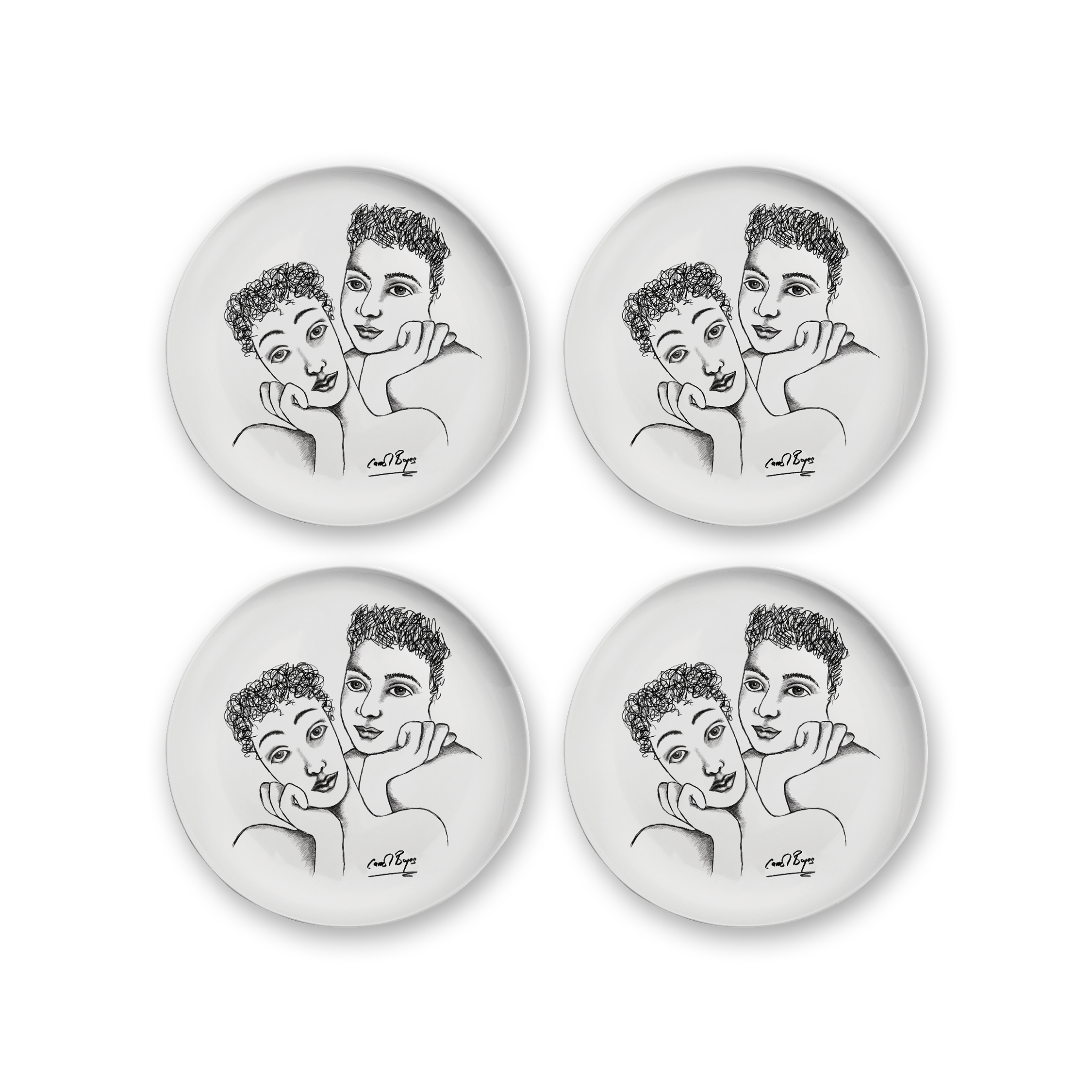 Side Plate Set Of 4 - Two Of A Kind