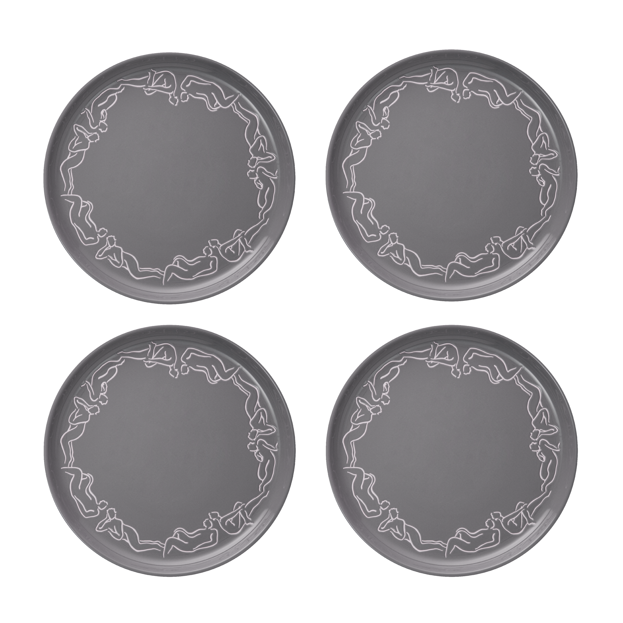 DINNER PLATE SET OF 4 - luxe loungers - grey