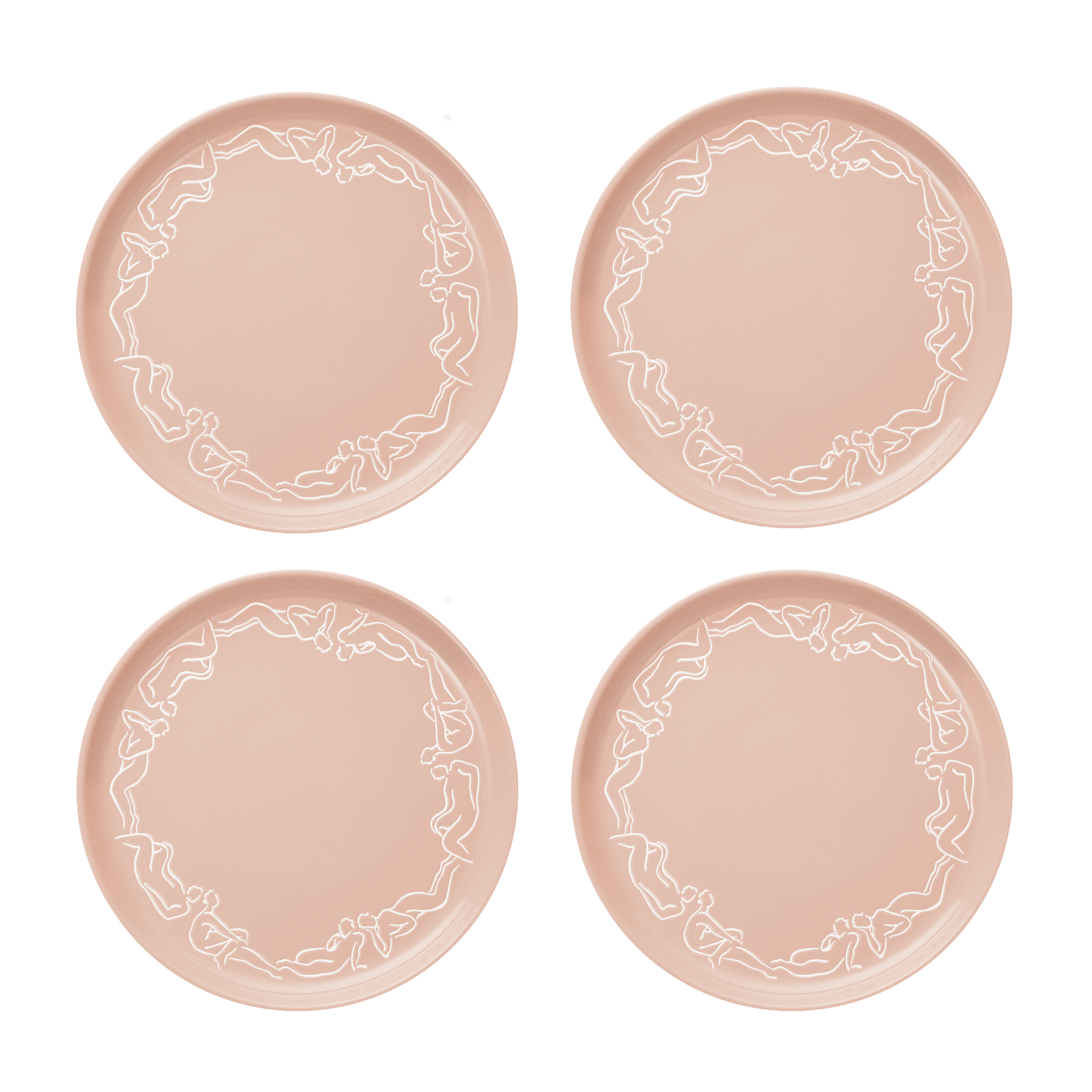 DINNER PLATE SET OF 4 - luxe loungers - peach