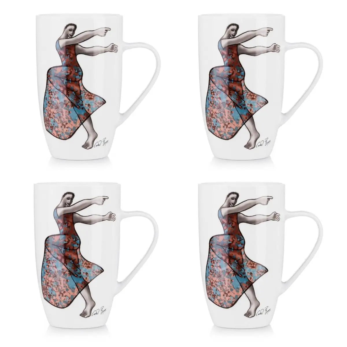 Mug Set Of 4 - Free Flowing