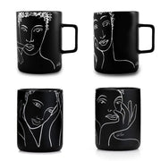 Mug Set Of 4 - Sketchbook Black