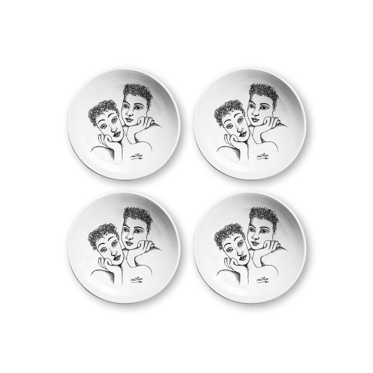 Cereal / Soup Bowl Set Of 4 - Two Of A Kind