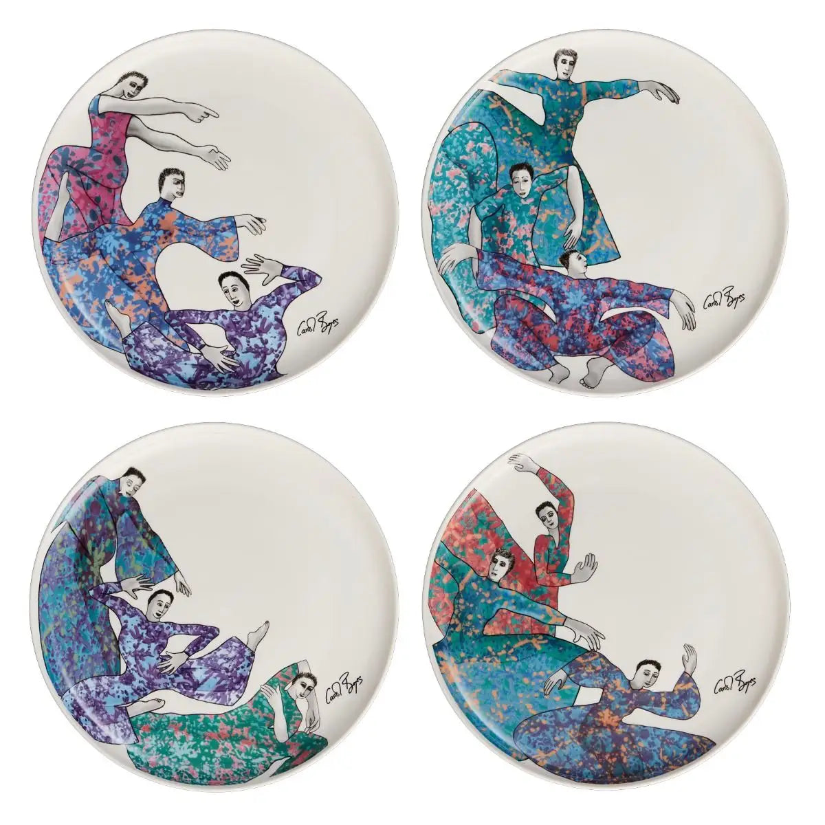 Dinner Plate Set Of 4 - Dancing Girls