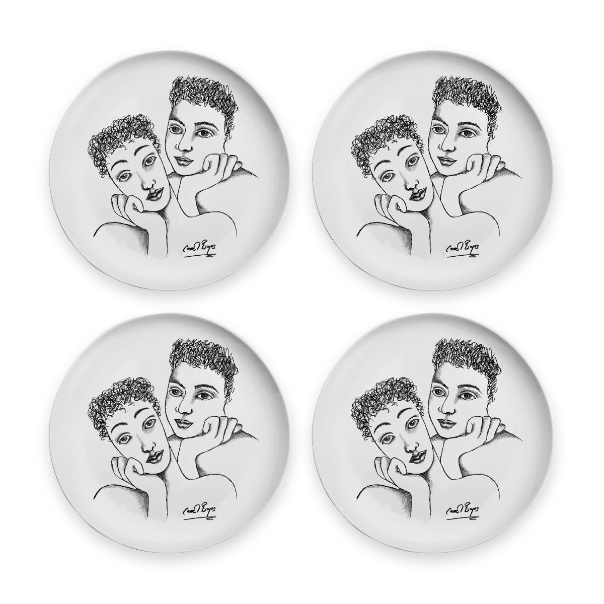 Dinner Plate Set Of 4 - Two Of A Kind