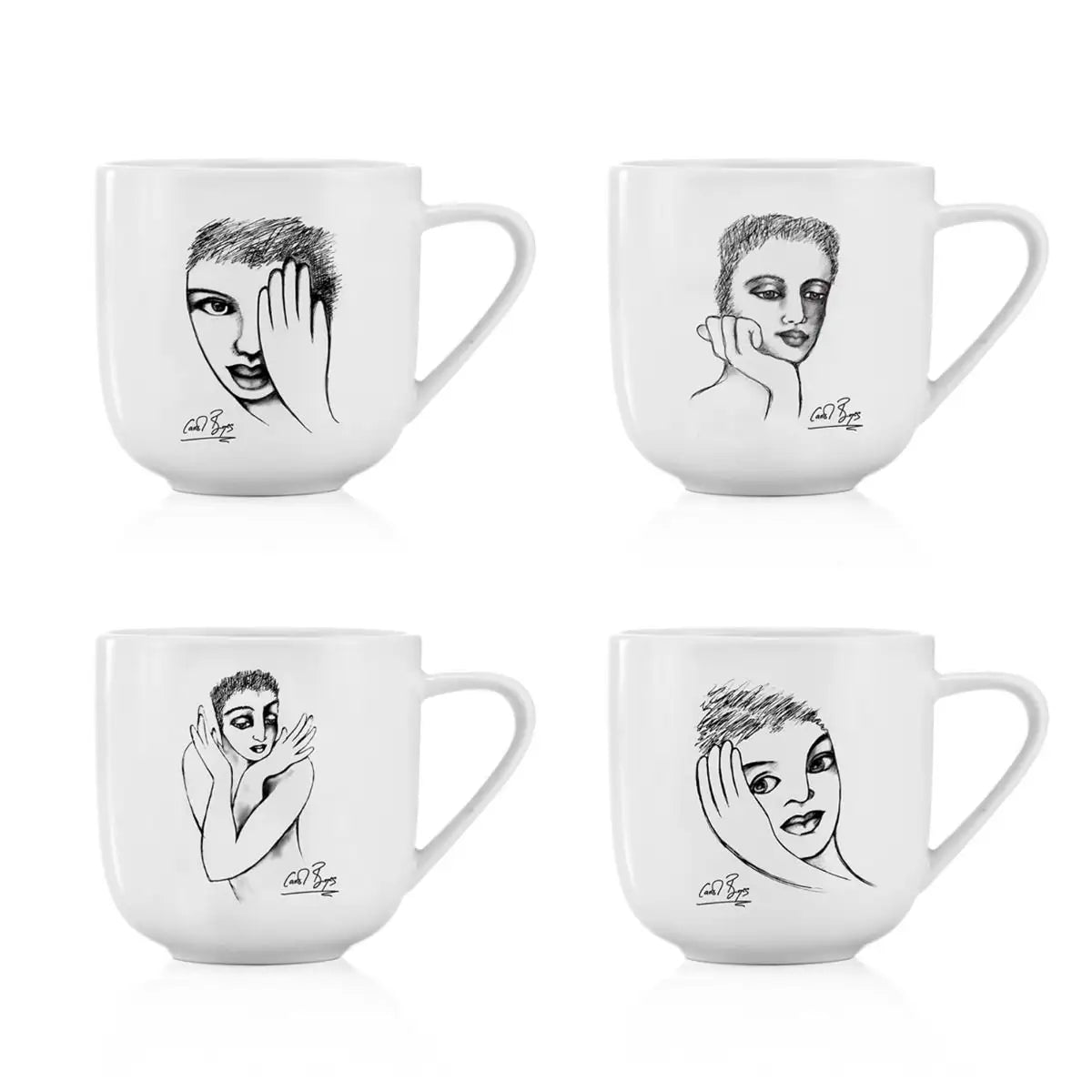 Mug Set Of 4 - Sketchbook