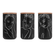 Canister Large Set Of 3 - Sketchbook Black Mix
