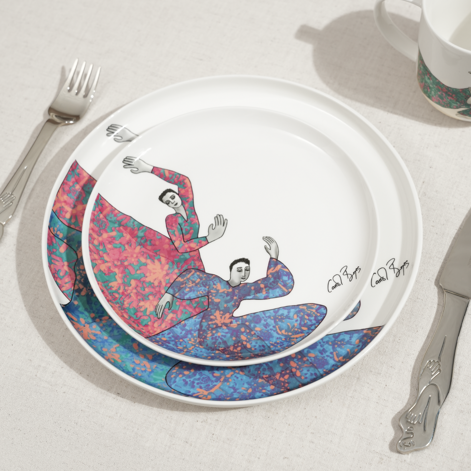 Side Plate Set Of 4 - Dancing Girls