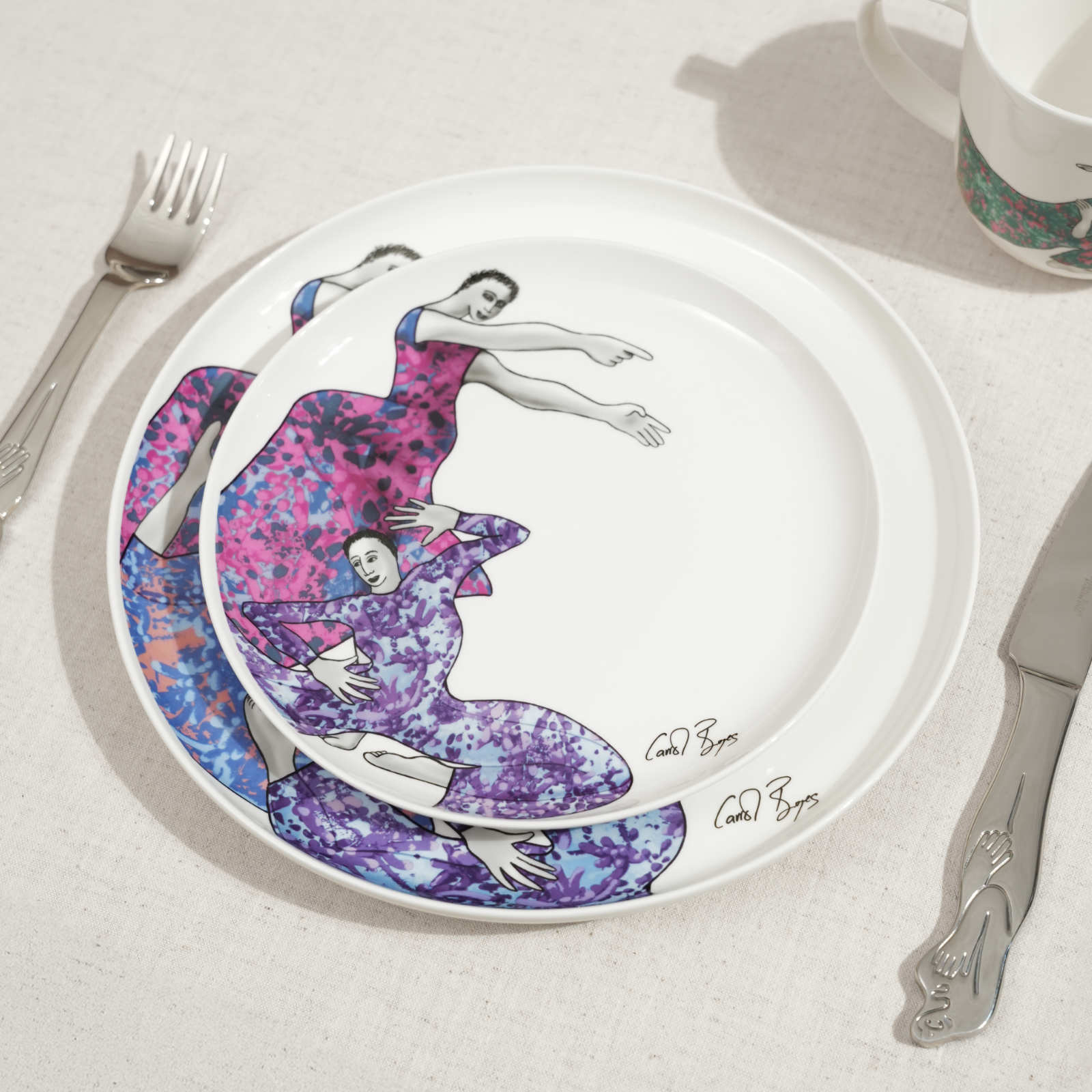 Side Plate Set Of 4 - Dancing Girls