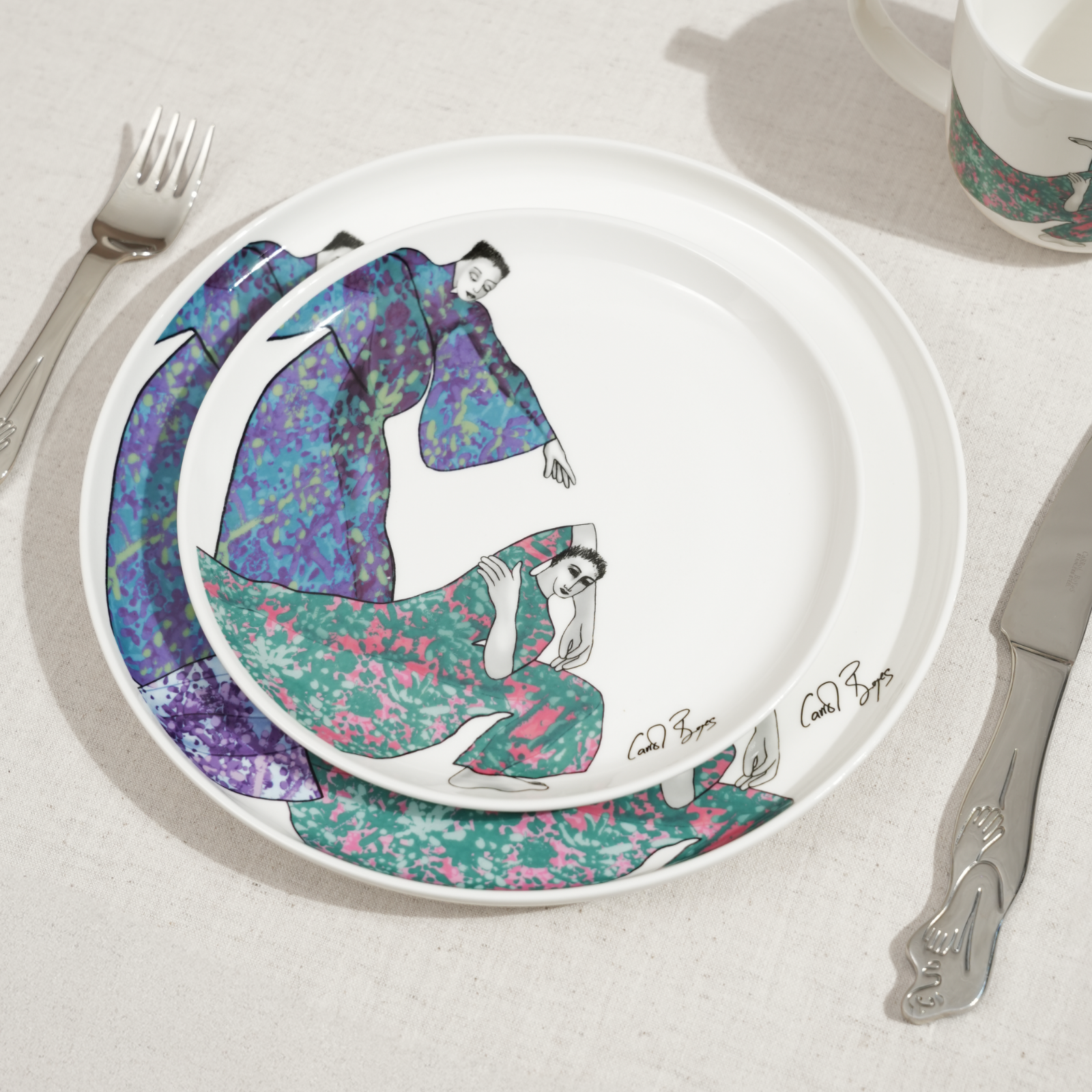 Side Plate Set Of 4 - Dancing Girls