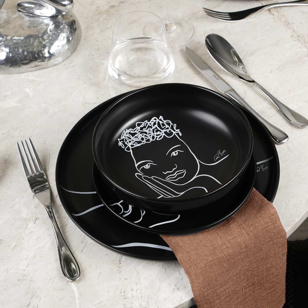 Cereal / Soup Bowl Set Of 4 - Sketchbook Black