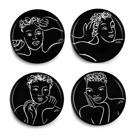 DINNER PLATE SET OF 4 - sketchbook black