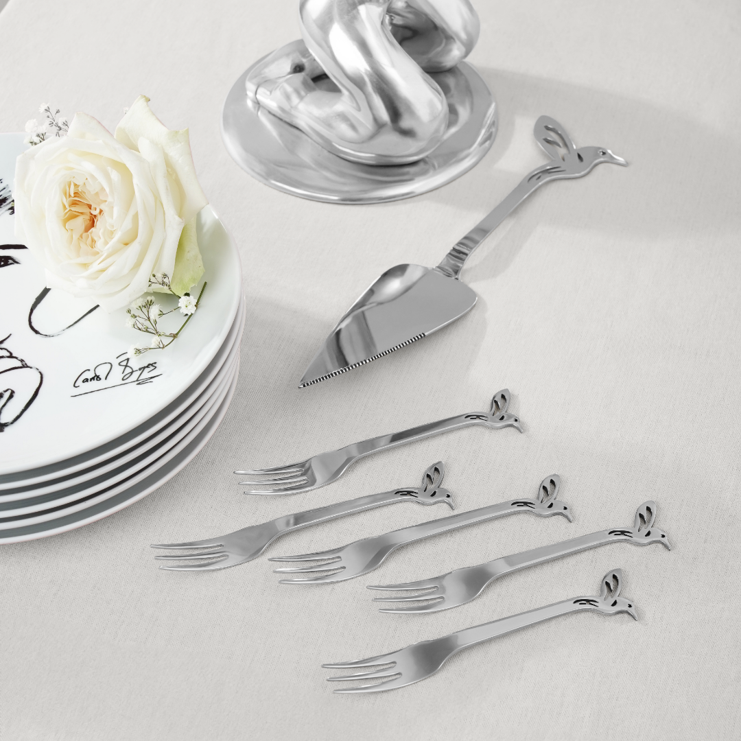 Cake Fork Set Of 6 - Hummingbird