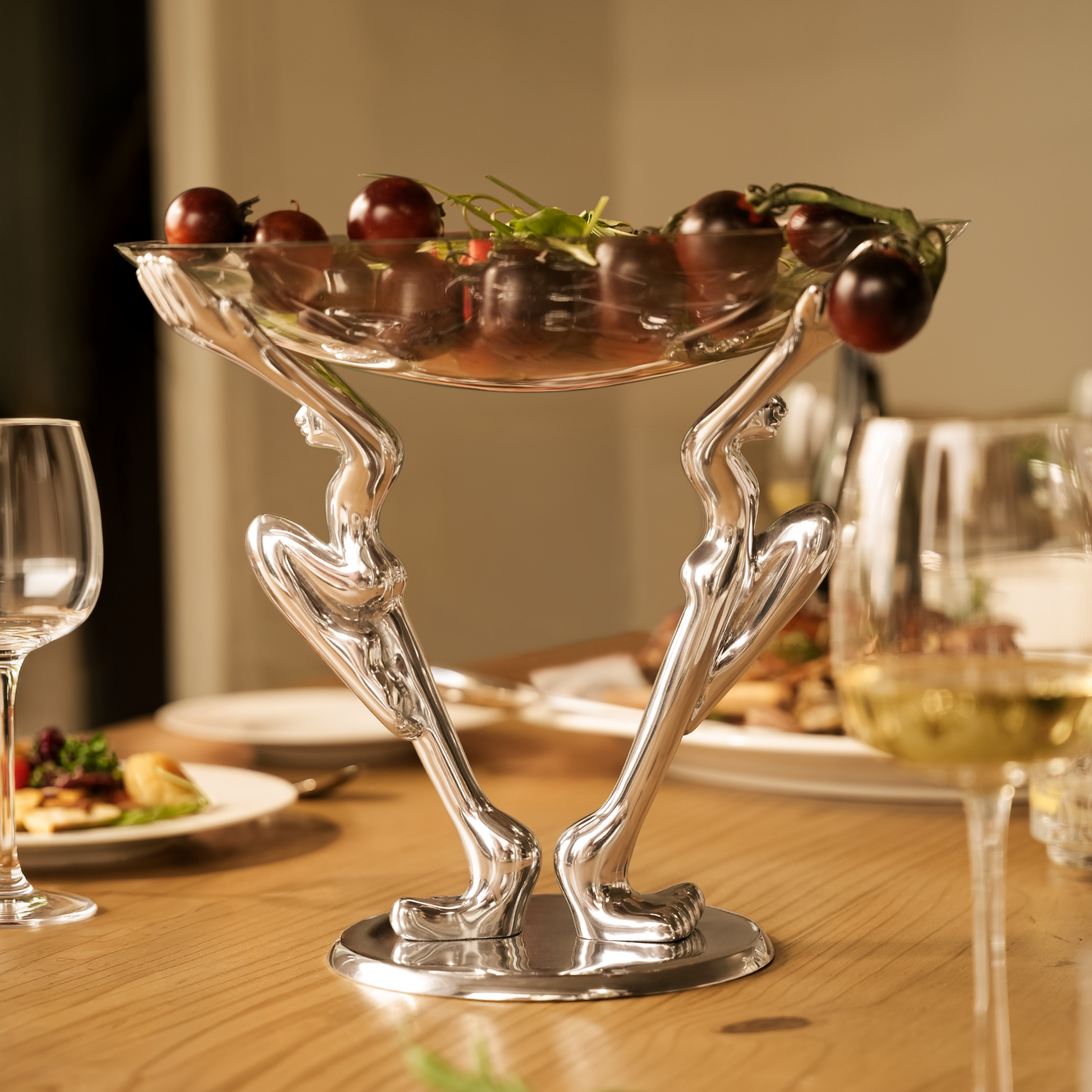 Glass Bowl And Stand - Gemini