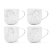 MUG SET OF 4 - sketchbook grey