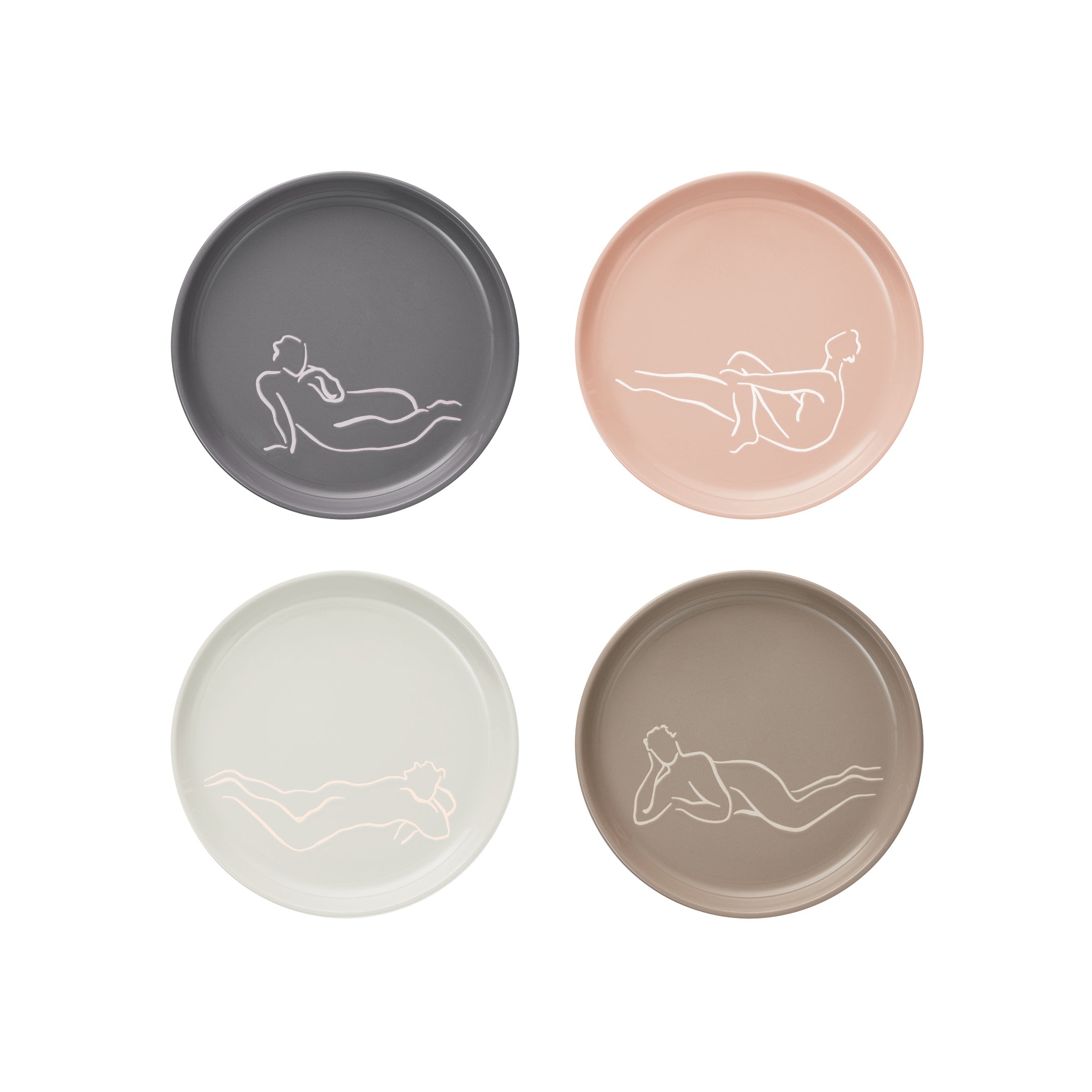 Side Plate Set Of 4 - Luxe Loungers - Mixed Set