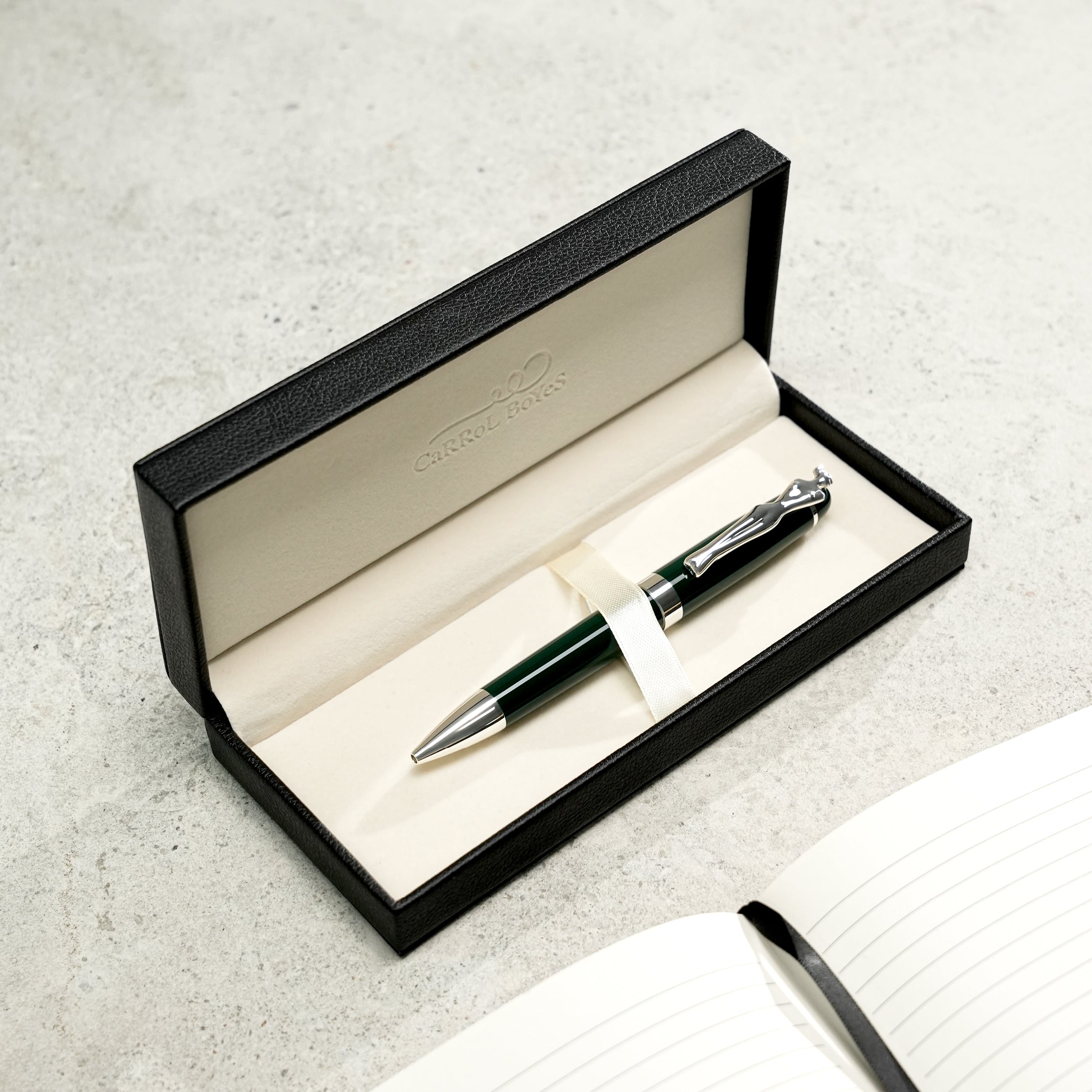 Ballpoint Pen - Woman - Silver - Bottle Green