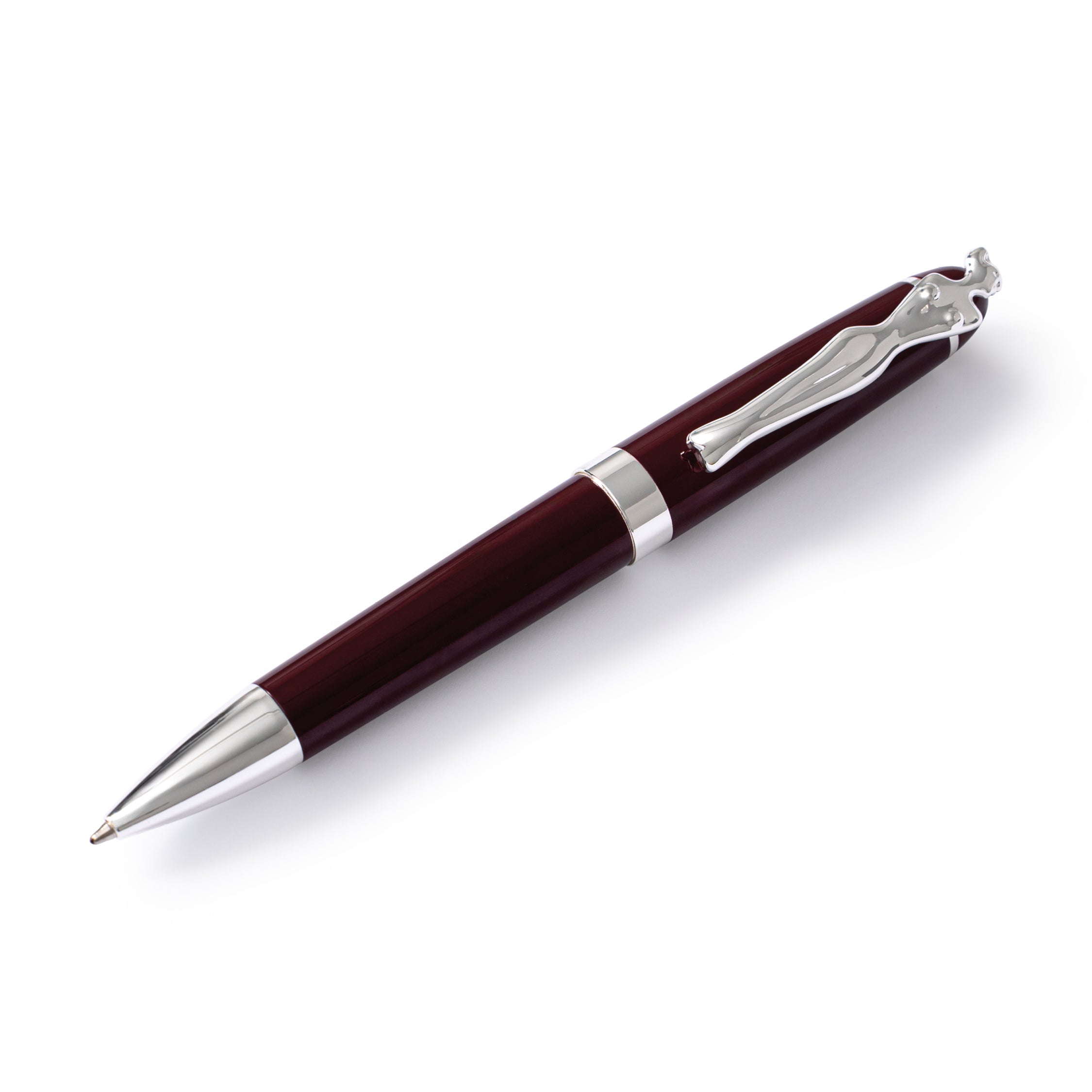 Ballpoint Pen - Woman - Silver - Burgundy