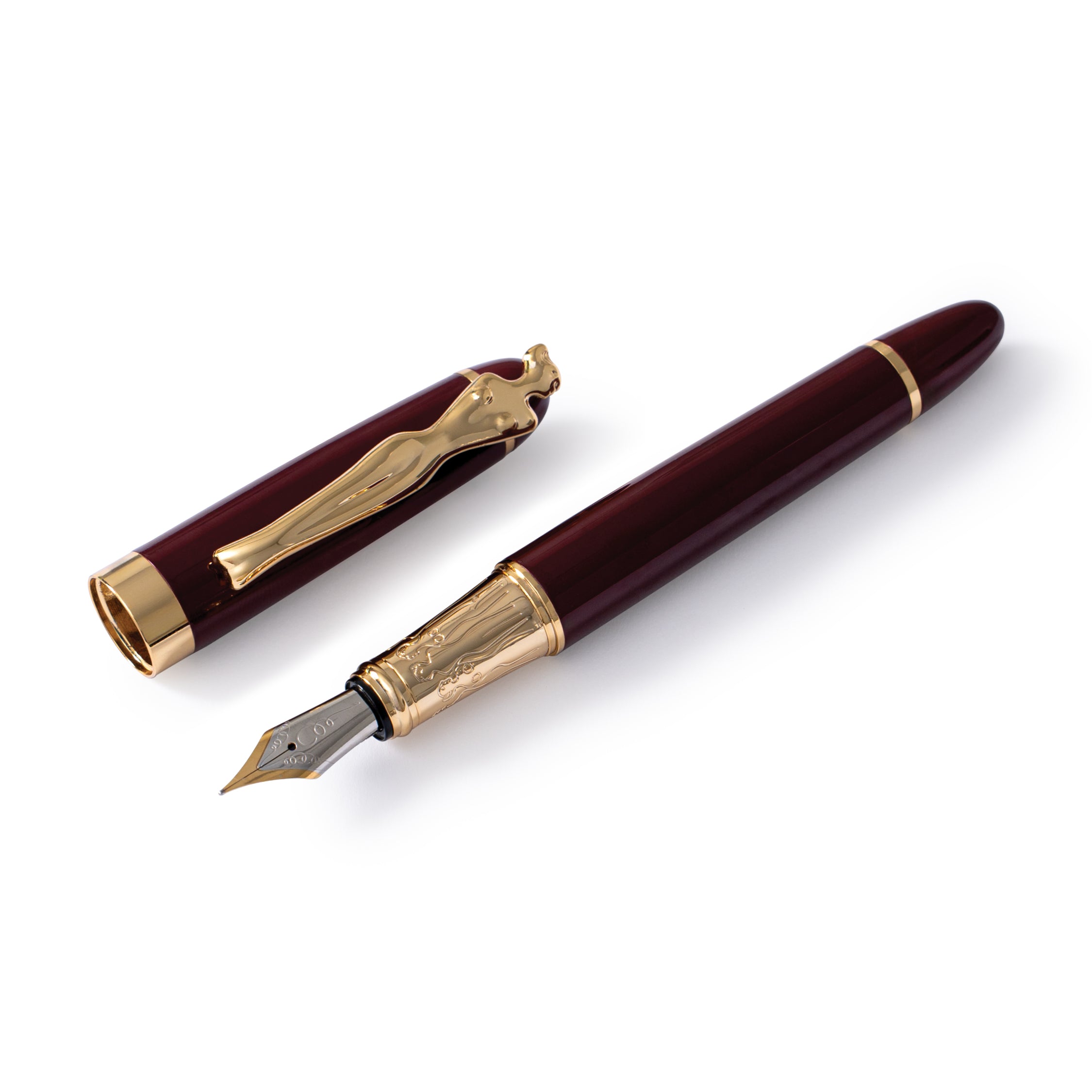 Fountain Pen - Woman - Gold - Burgundy