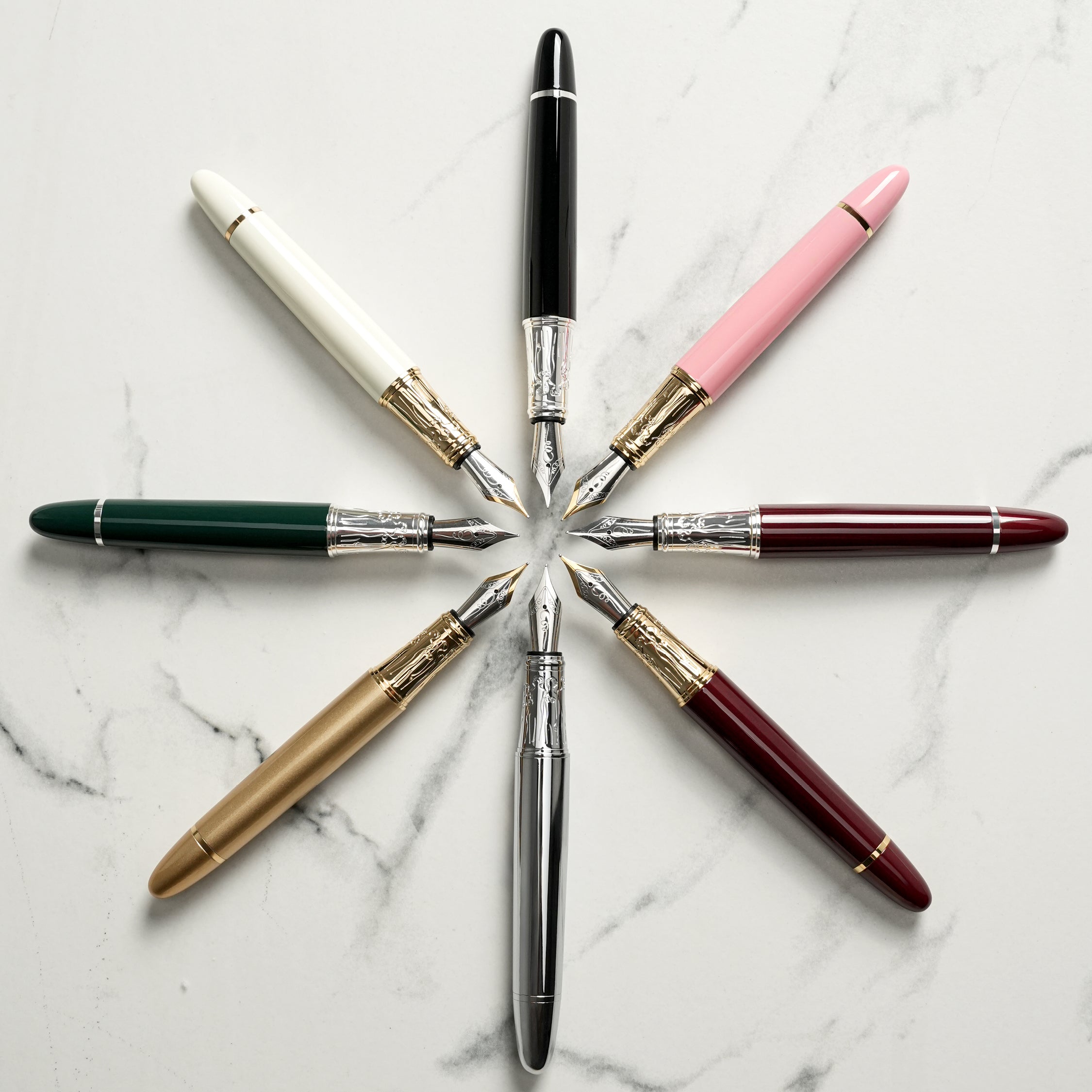 Fountain Pen - Woman - Silver - Bottle Green