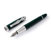 Fountain Pen - Woman - Silver - Bottle Green