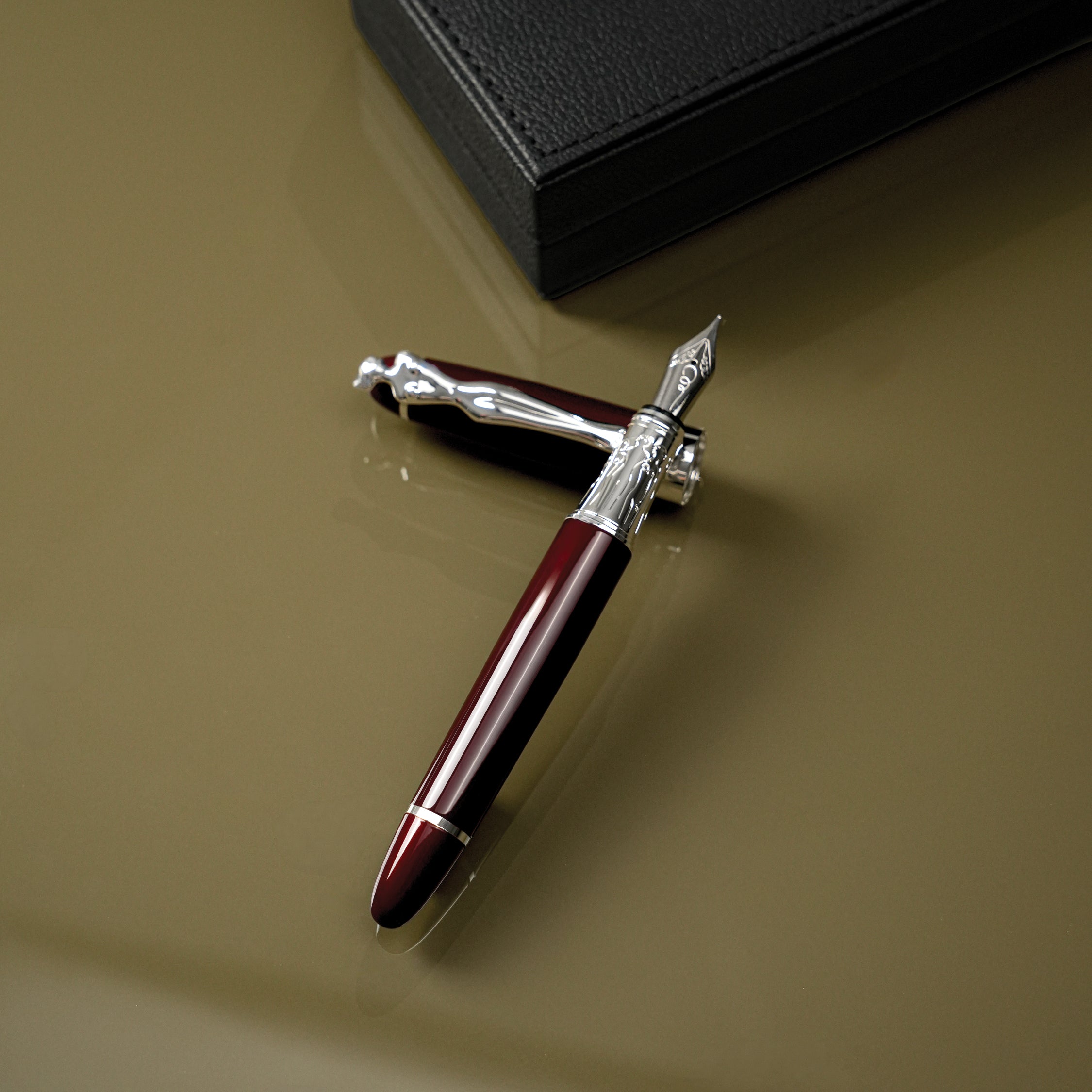 Fountain Pen - Woman - Silver - Burgundy