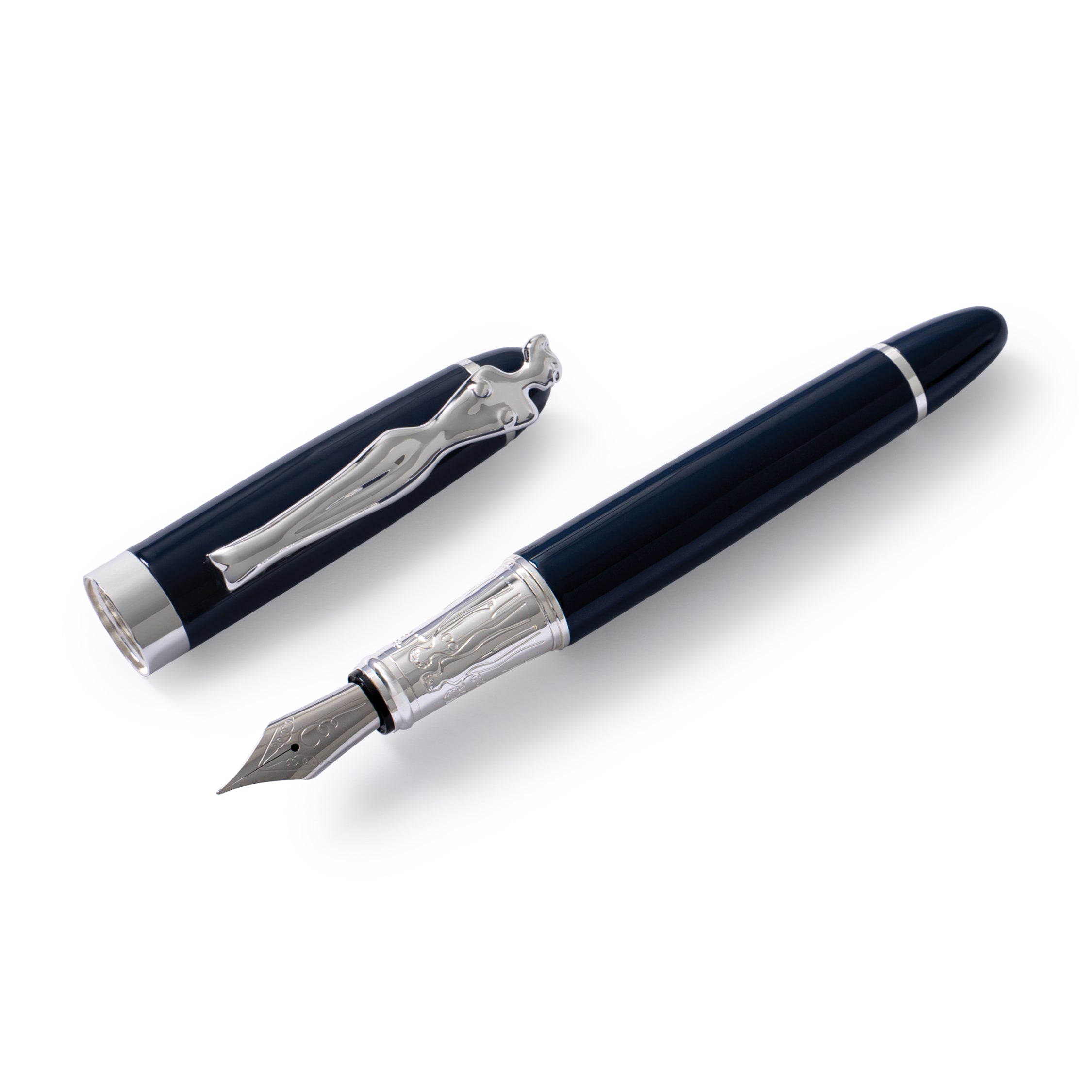 Fountain Pen - Woman - Silver - Navy