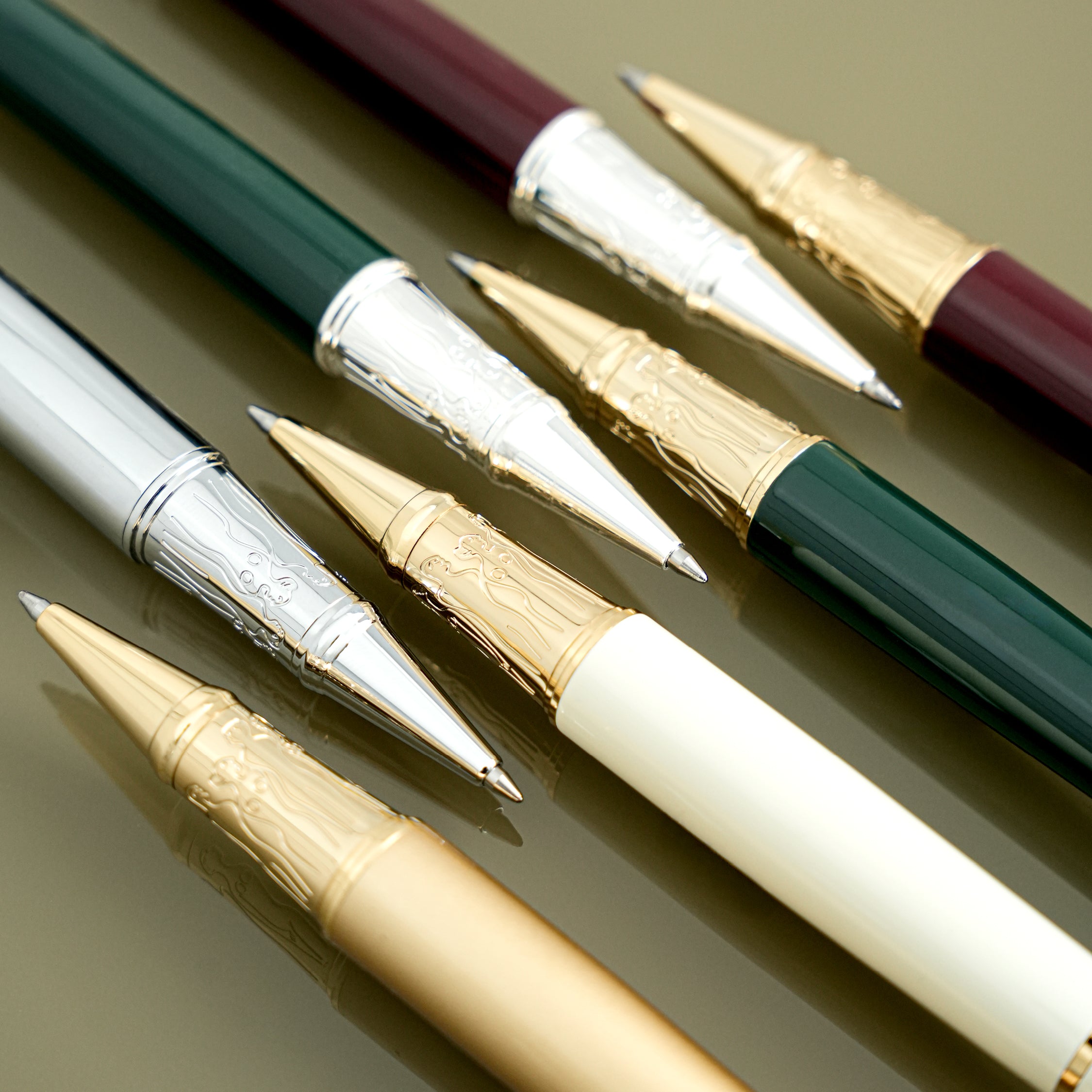 Rollerball Pen - Woman - Gold - Bottle Green