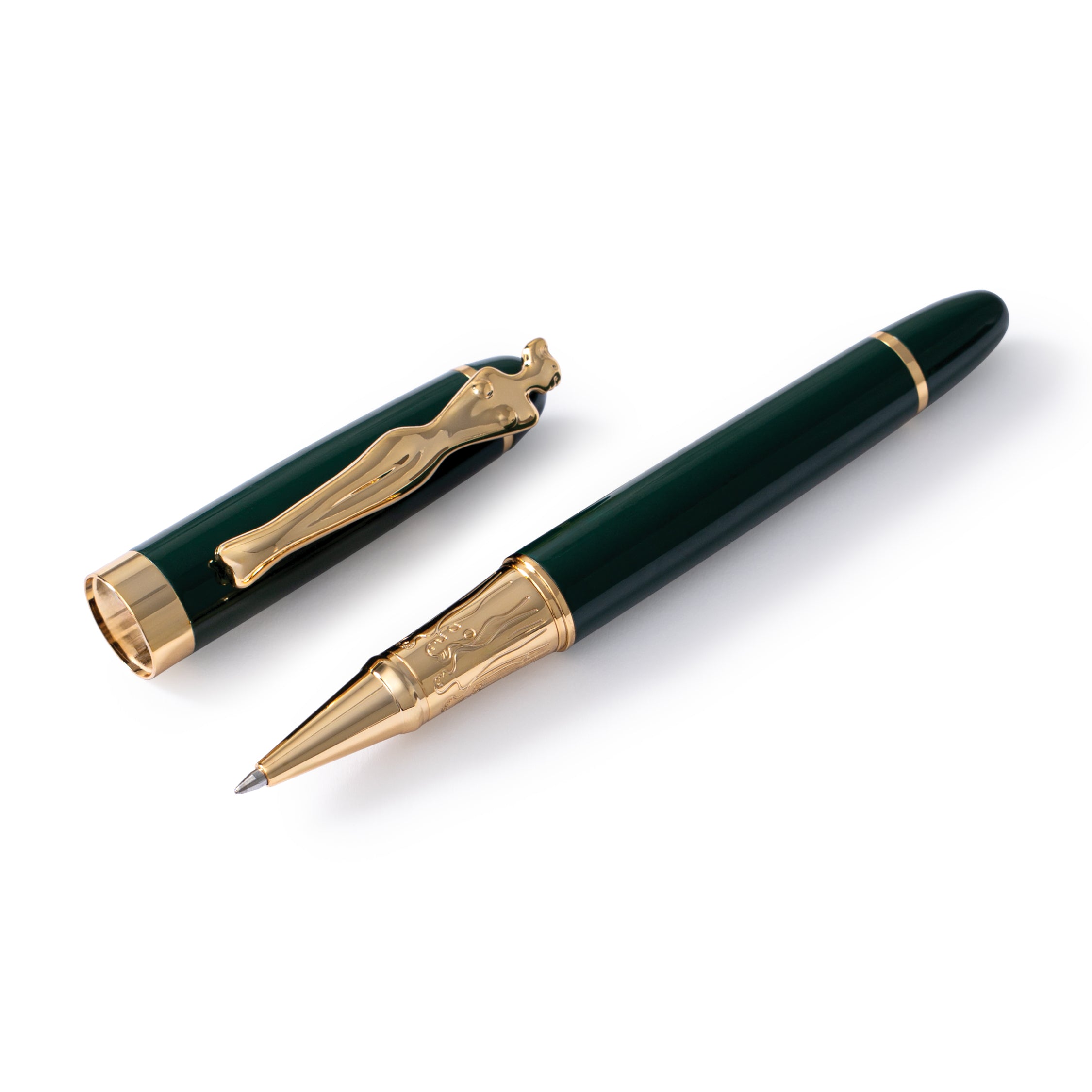 Rollerball Pen - Woman - Gold - Bottle Green