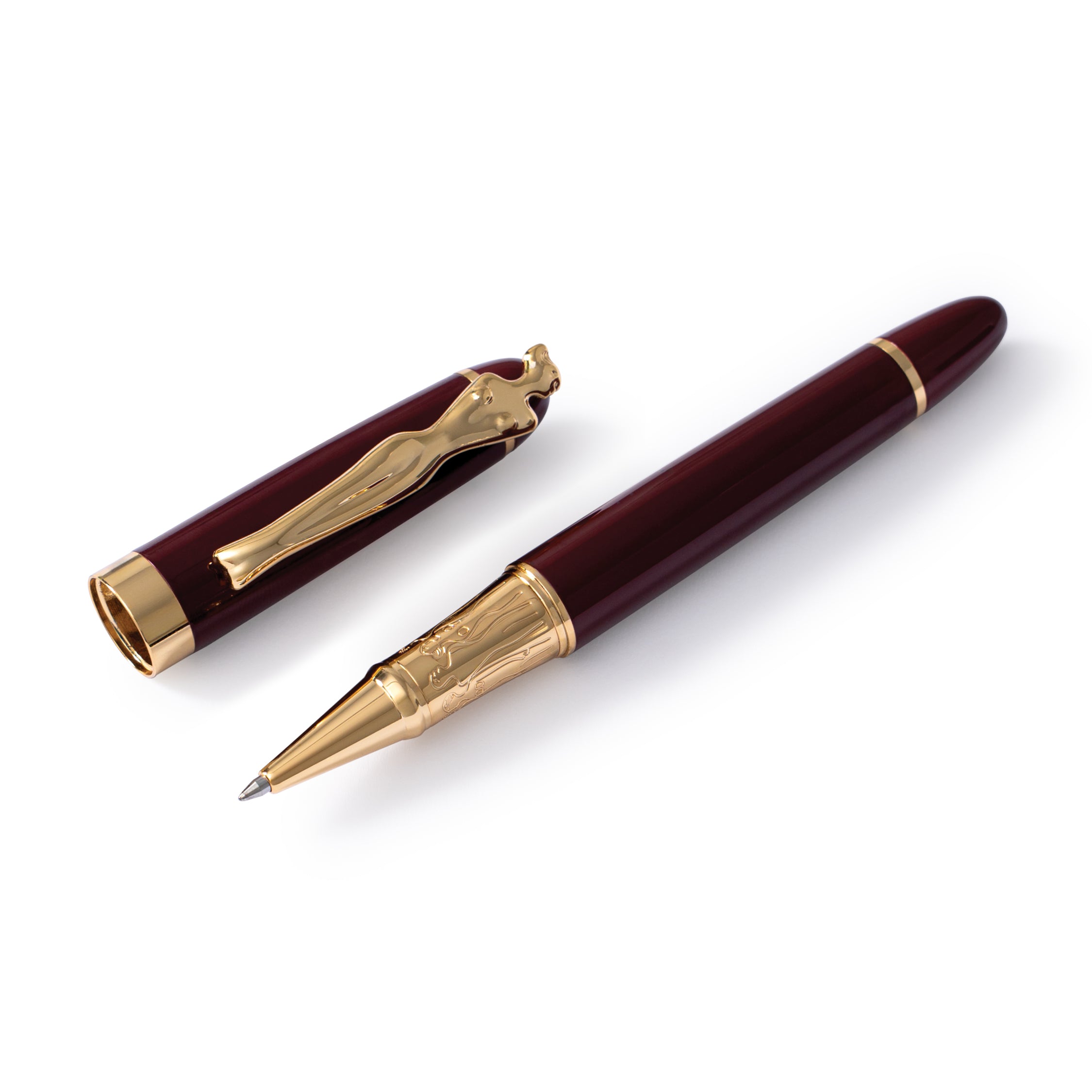 Rollerball Pen - Woman - Gold - Burgundy