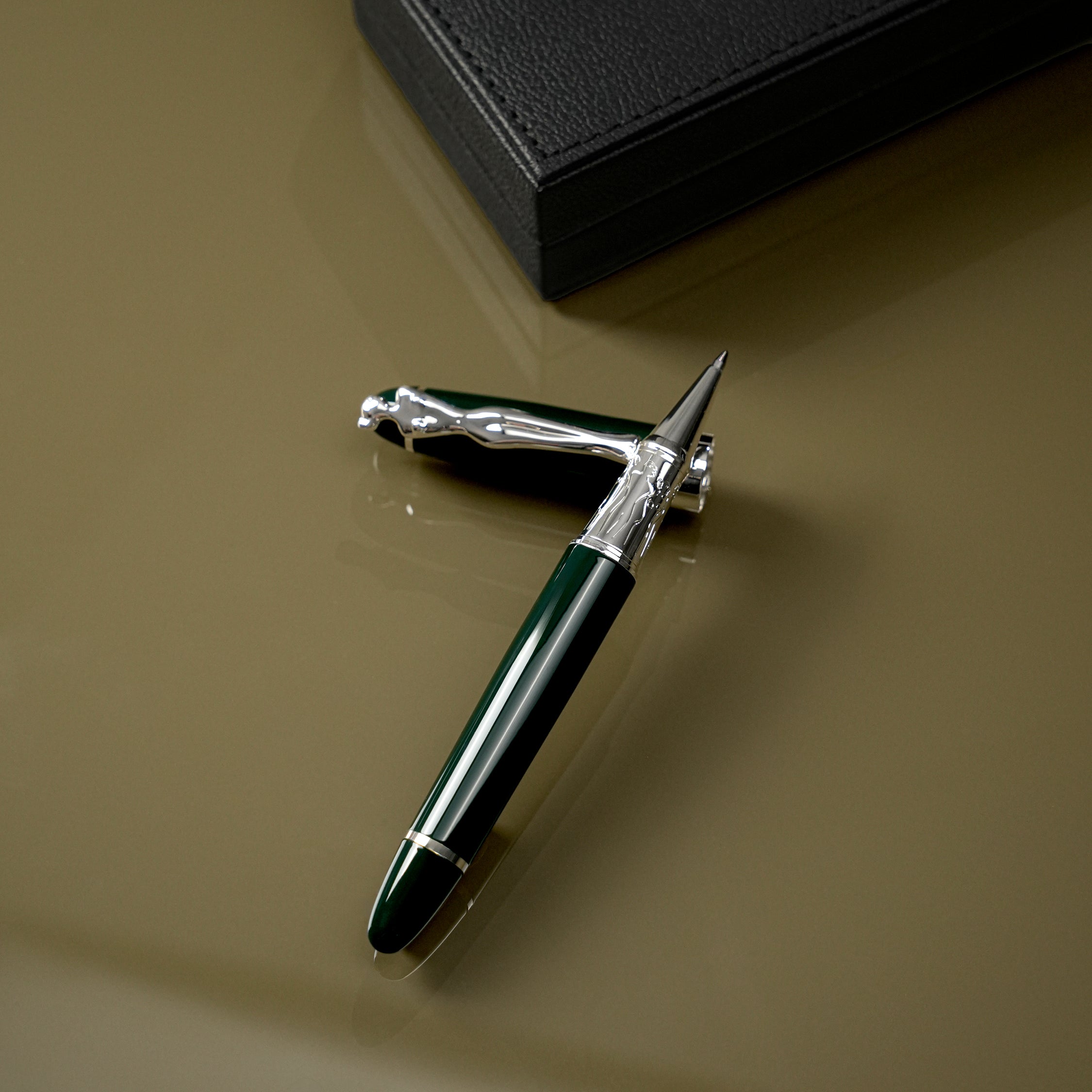 Rollerball Pen - Woman - Silver - Bottle Green