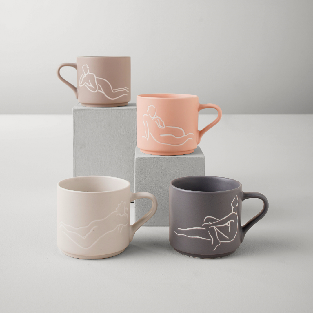 Stackable Mug Set Of 4 - Luxe Loungers