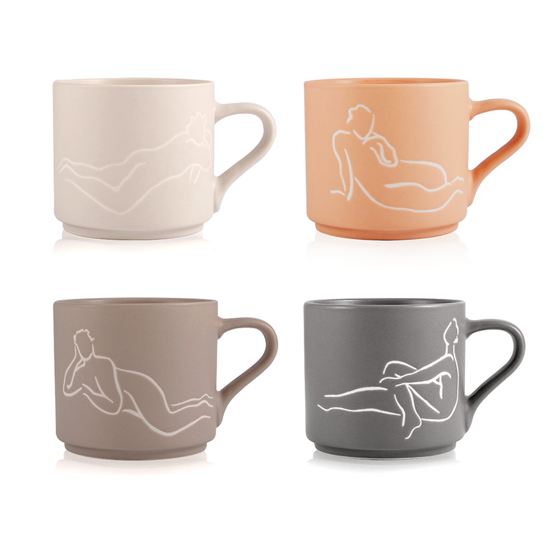 Stackable Mug Set Of 4 - Luxe Loungers