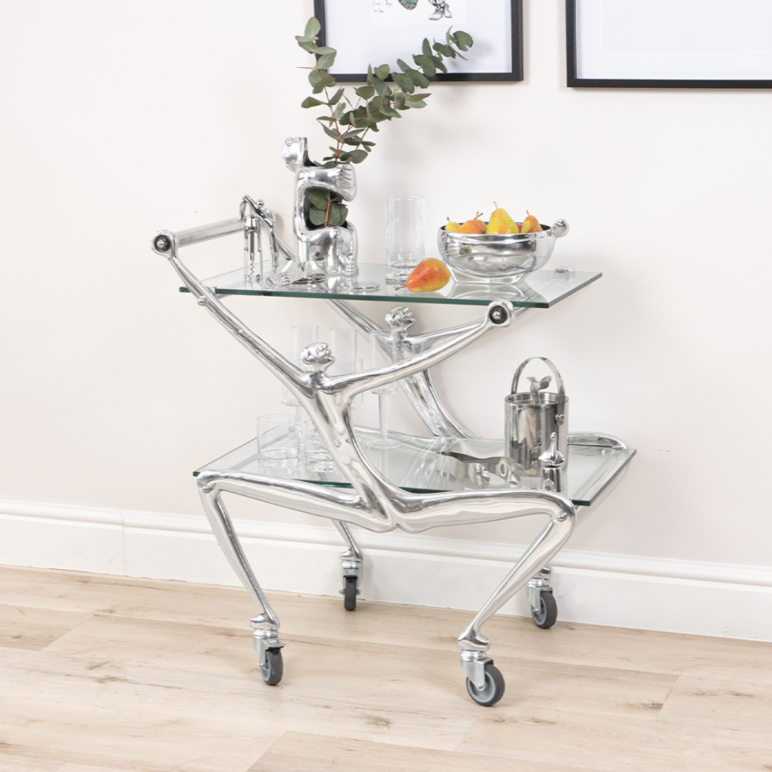 Drinks Trolley With Glass Top - Man