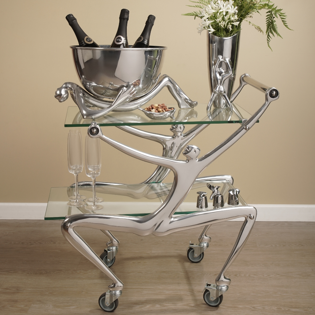 Drinks Trolley With Glass Top - Man