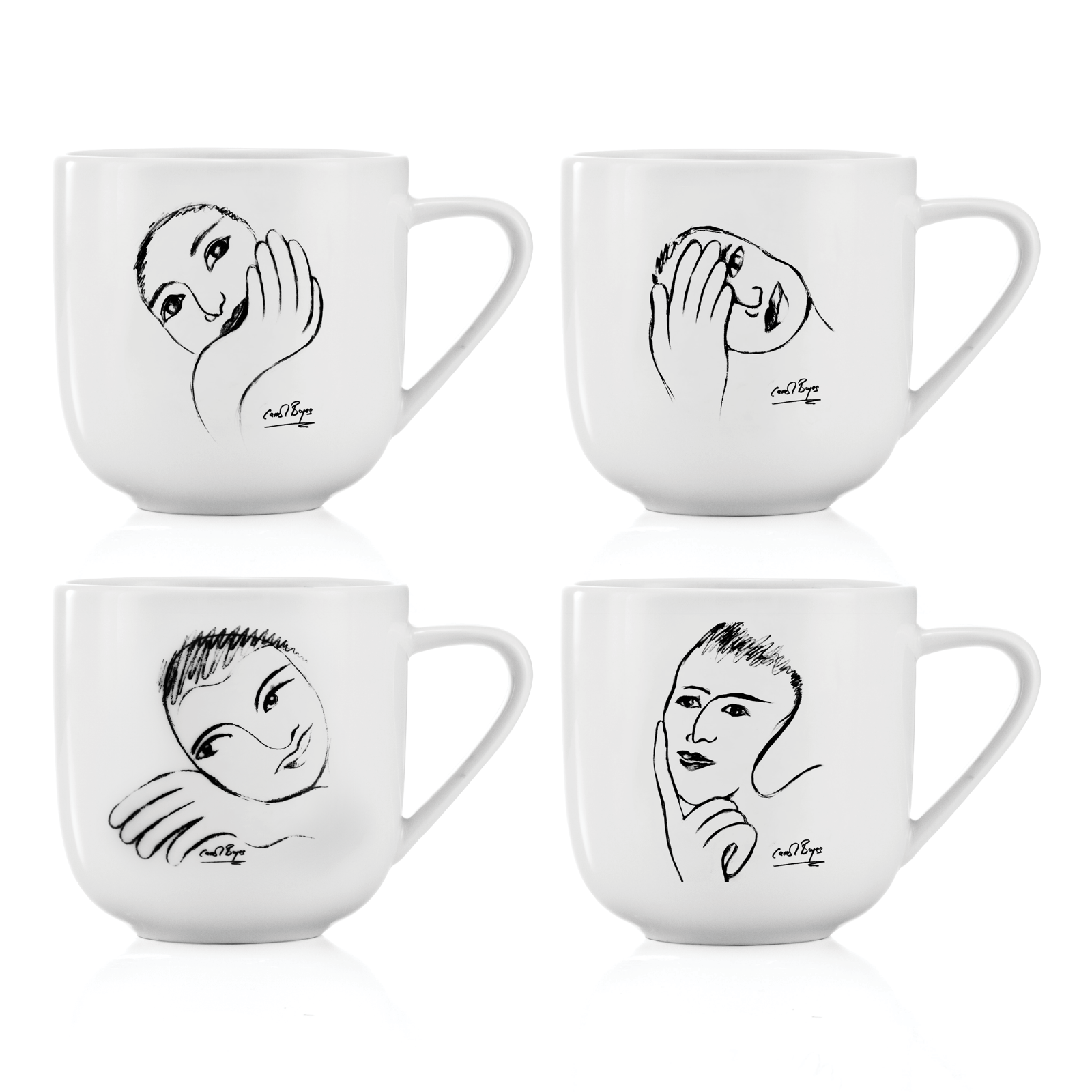 Mug Set Of 4 - Sketchbook