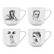 Mug Set Of 4 - Modern Sketchbook Mix