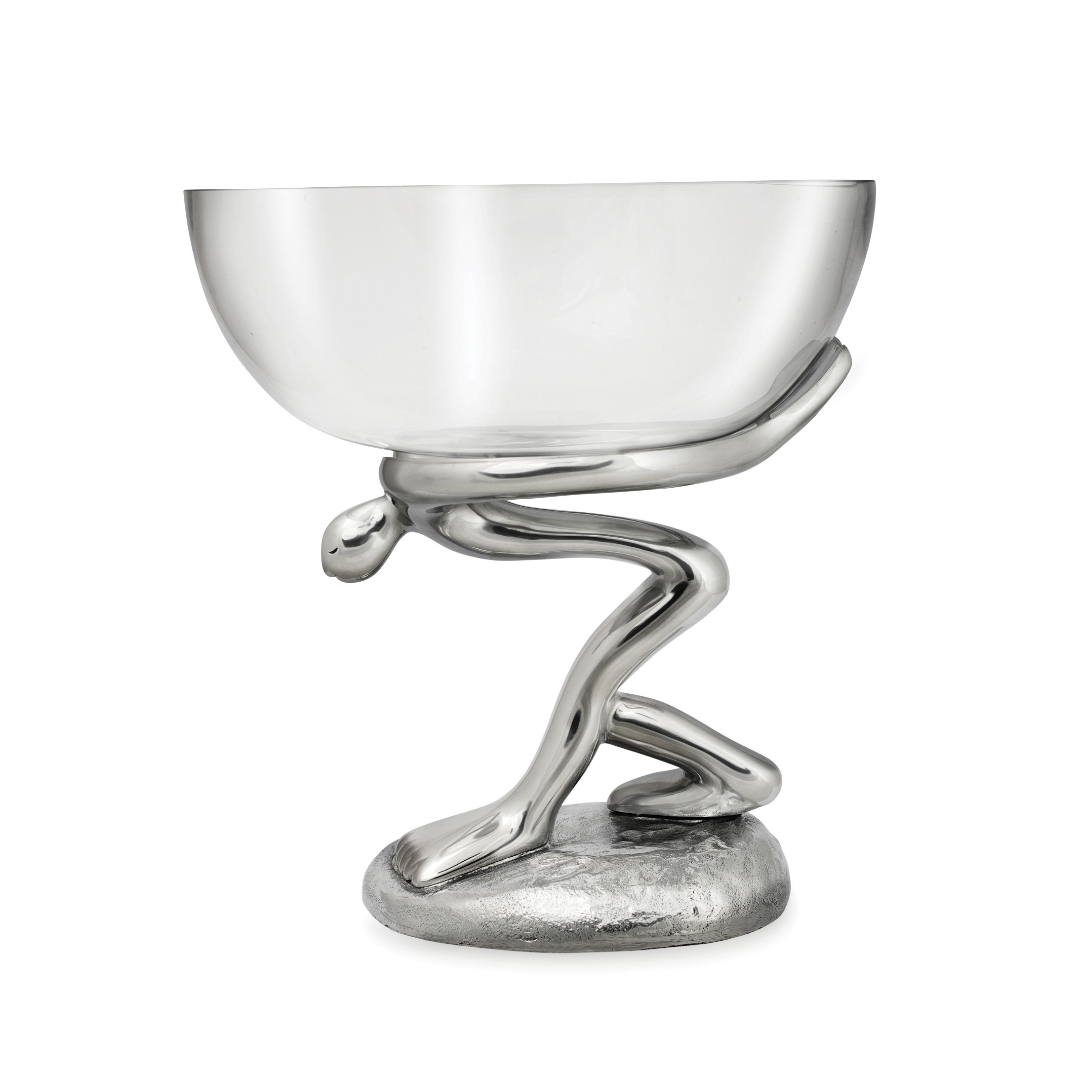 Glass Bowl And Stand - Atlas