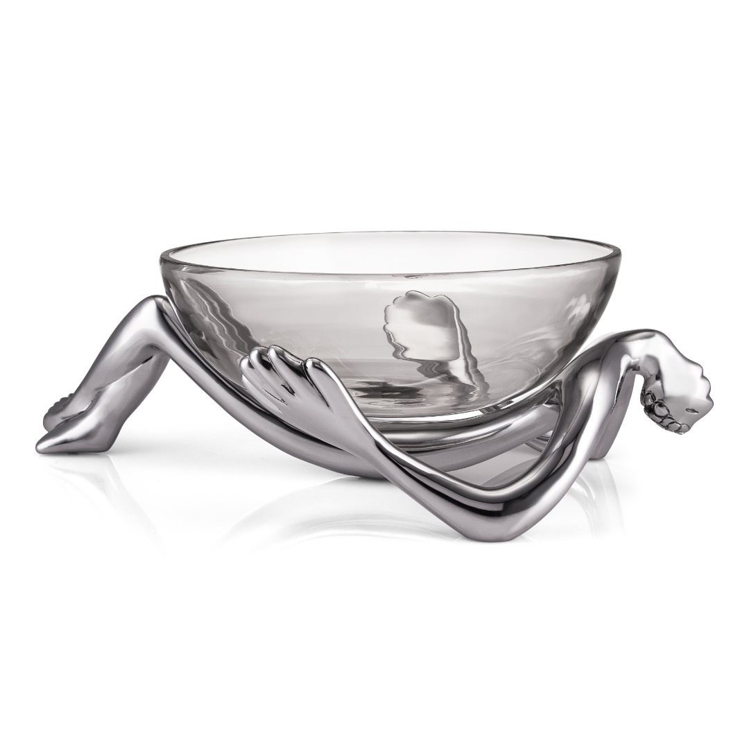 Glass Bowl And Stand - Reclining