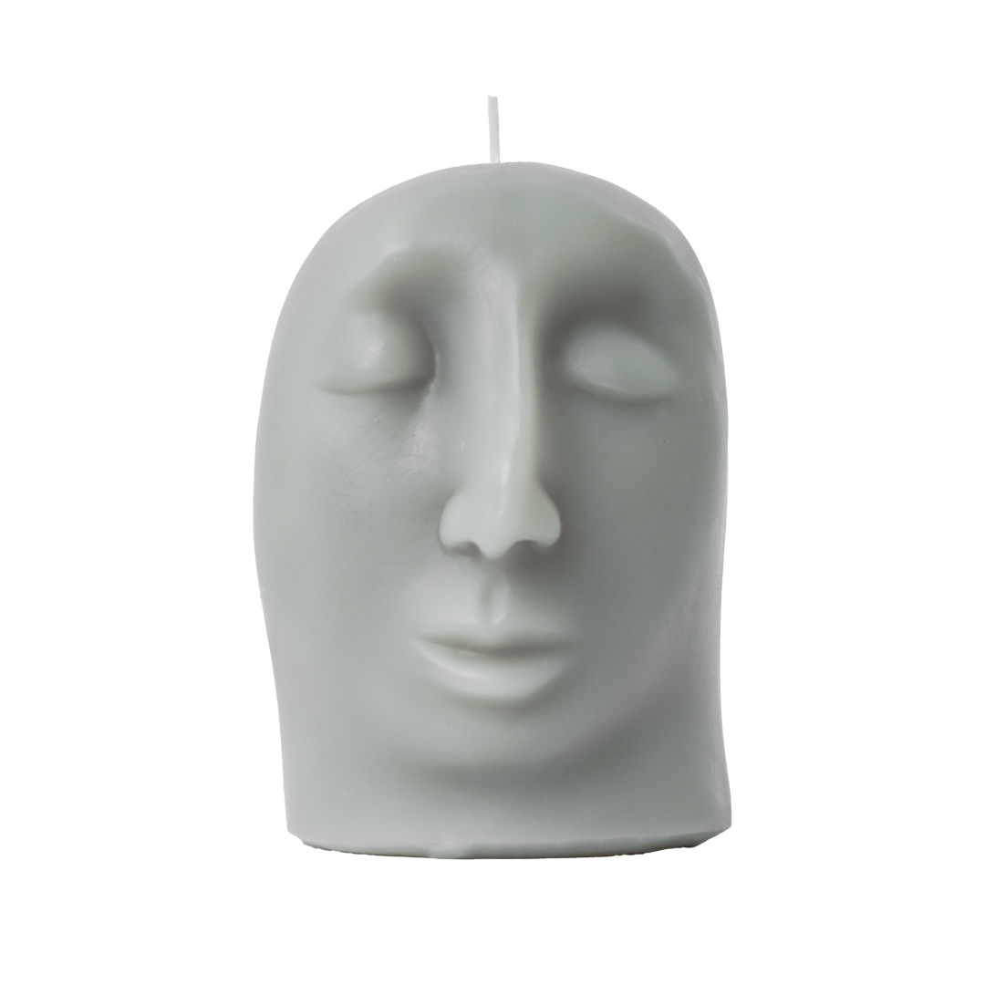 SCULPTURAL CANDLE - aglow - grey
