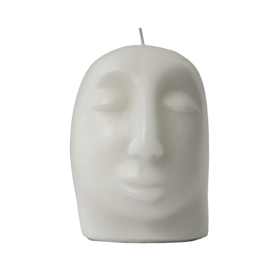 SCULPTURAL CANDLE - aglow - white