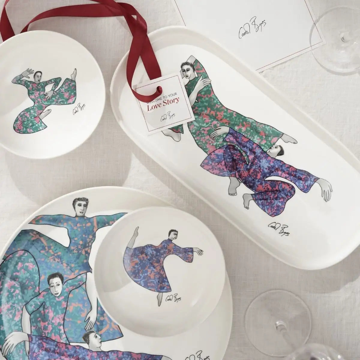 SNACK BOWL SET OF 2 - dancing girls