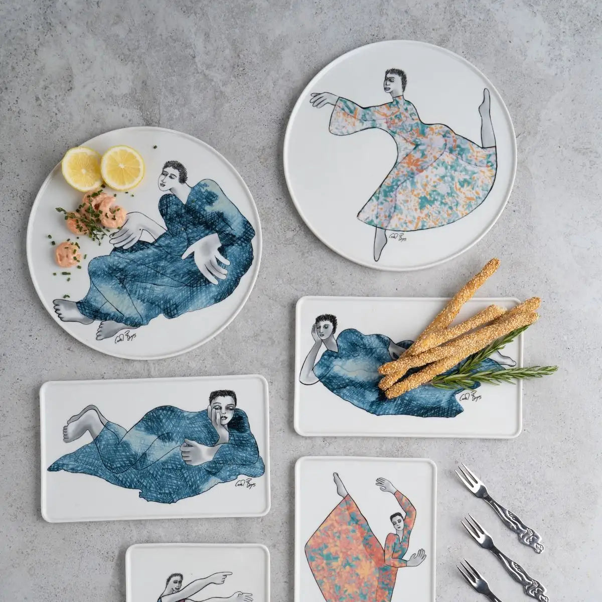 Platter Rectangle Set Of 2 - Indigo Girls