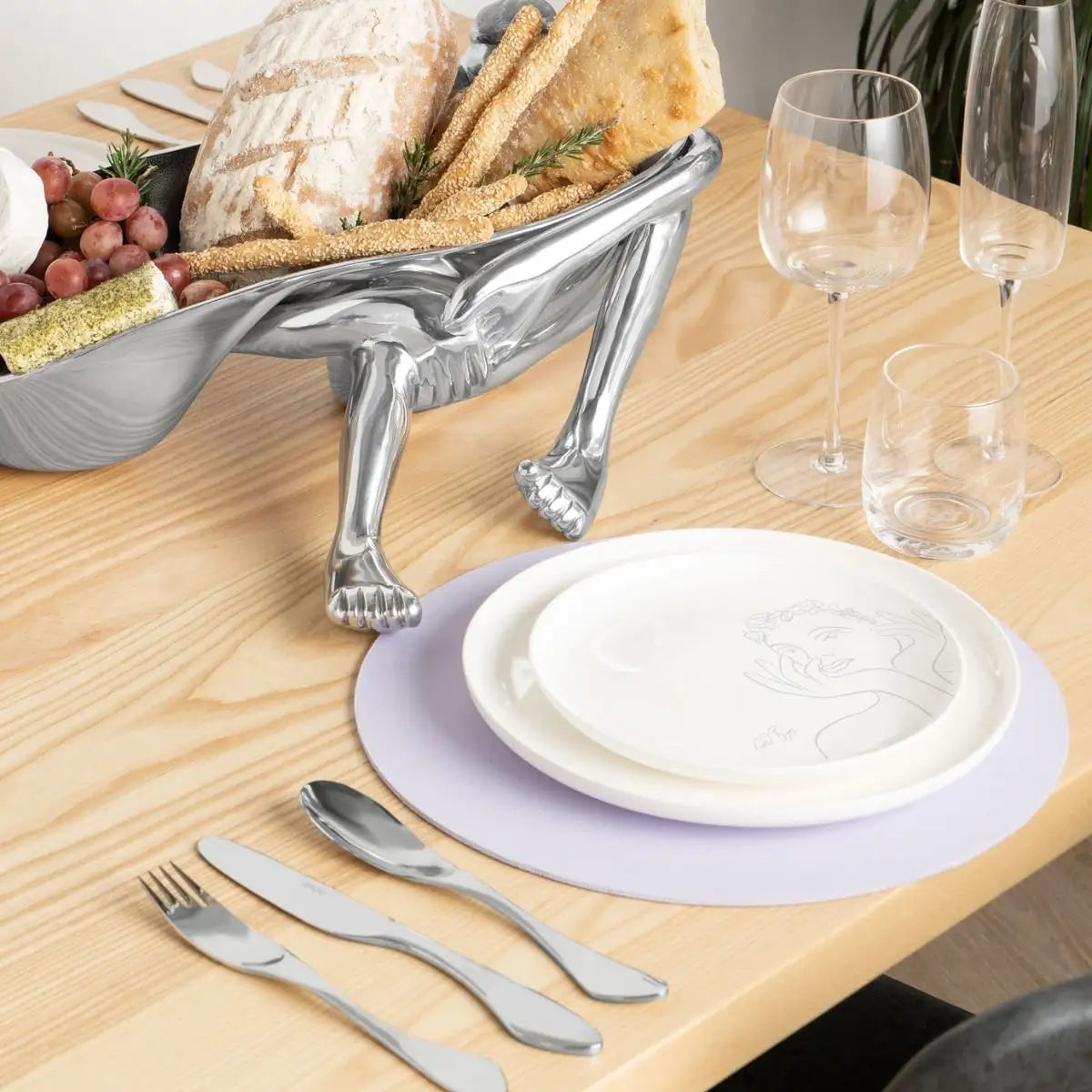 Dinnerware 12Pc Set - Sketchbook Grey
