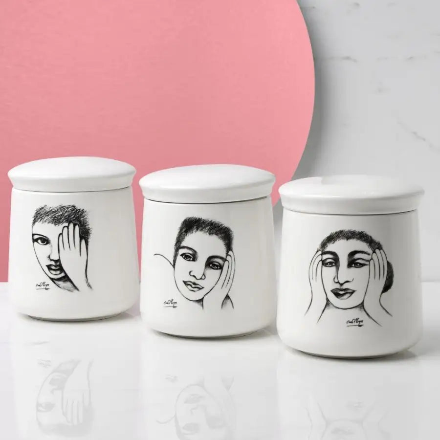 Canister Set Of 3 - Sketchbook Mix