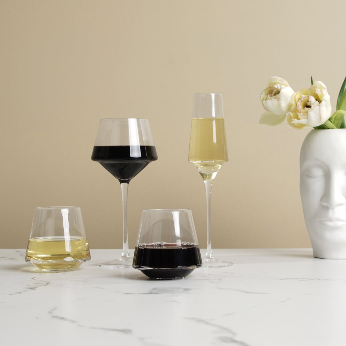 Stemless Glass Set Of 4 - Edge