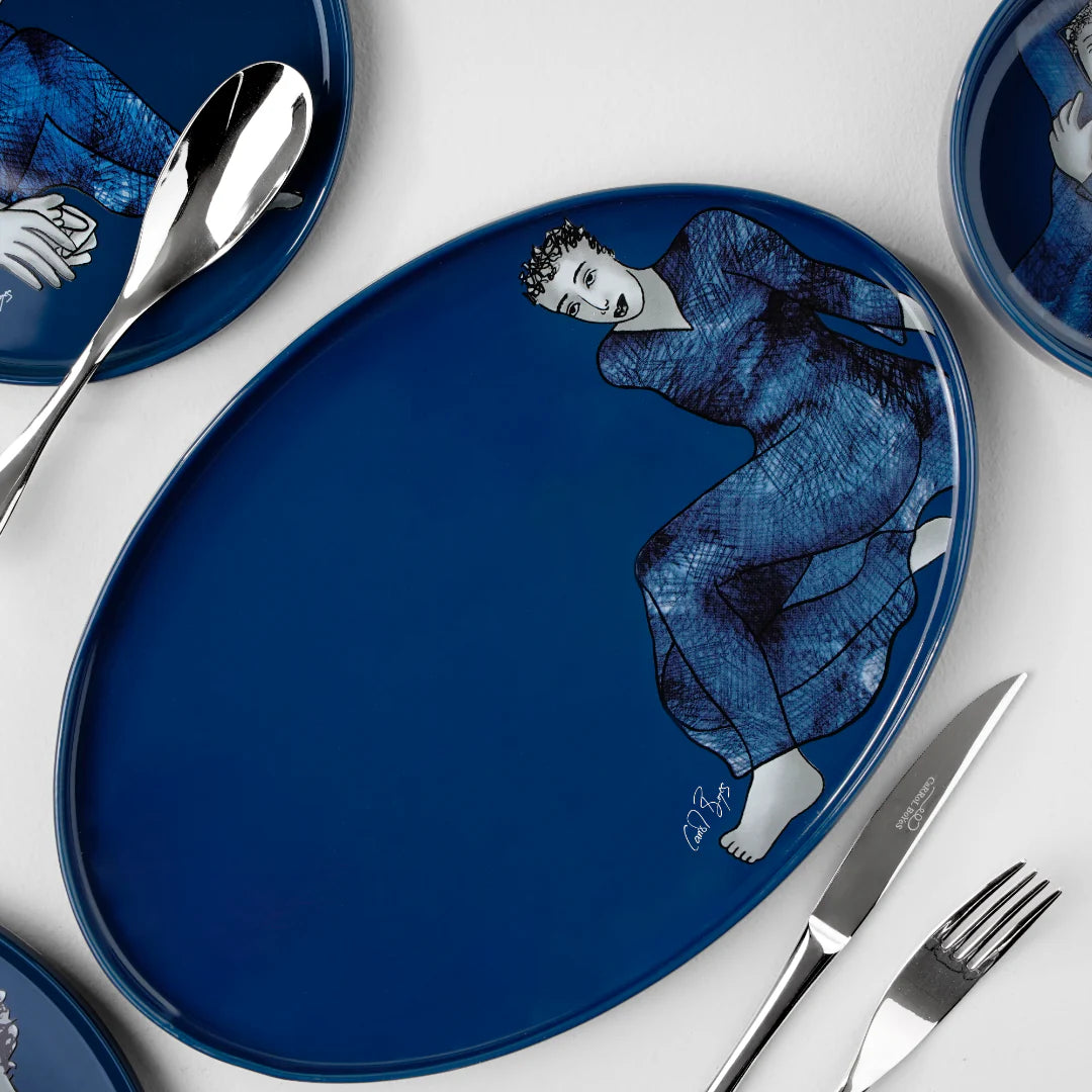 Platter Oval - Indigo Blues