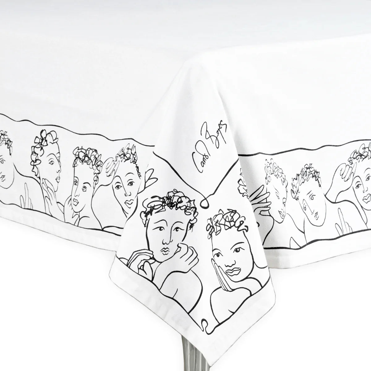 Tablecloth 160 X 300 - Well Framed - White