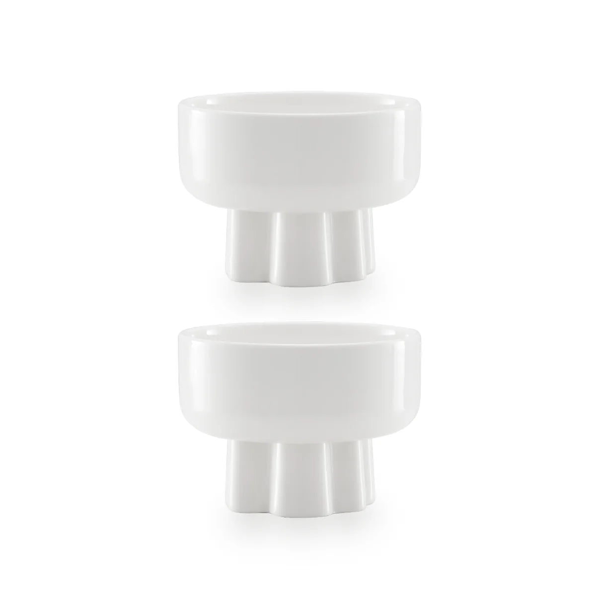 Small Footed Bowl Set Of 2 - Wavy